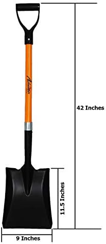 Ashman Heavy-Duty Transfer Shovel (1-Pack) with 41-Inch long Durable Handle and Blade- Ideal for Construction, Landscaping, Gardening, and Snow Removal- Durable, Rust-Resistant, and Multipurpose Scoop