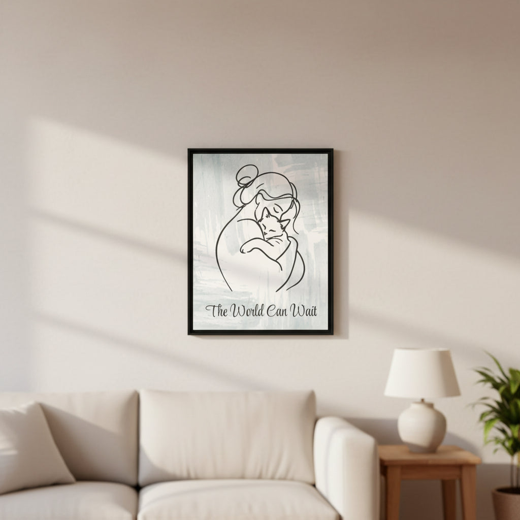 The World Can Wait Cat Canvas Print