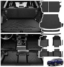 Powerty Floor Mats for Toyota RAV4 Hybrid 2026 2027(Not for PHEV), All Weather 3D TPE Anti-Slip Trunk Cargo Liner Seat Back Covers with Door Sill Guards Protectors Full Set Car Accessories