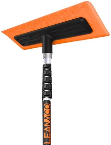 2025 Upgraded Never-Scratch SnowBuster,Snow Roof Rake,EVA Soft Foam Pad Snow Removal Tool,S-Shaped Design for House Roof,Solar Panels,Car Snow, and Leaves,Orange(24FT Telescopic Extension Pole)