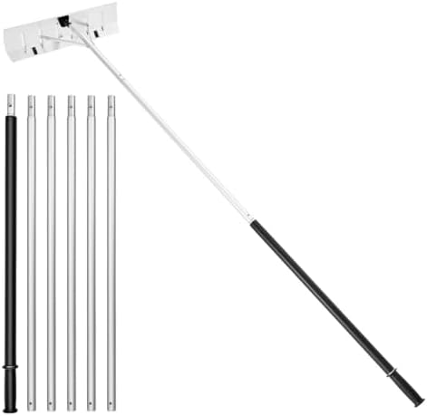Adjustable Snow Roof Rake with Wheels and 66 cm Aluminum Blade