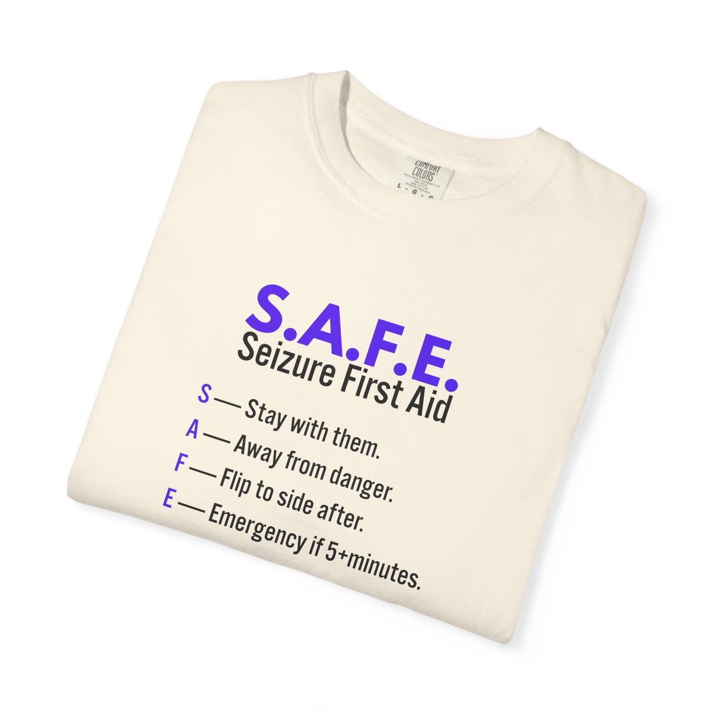 S.A.F.E. Seizure First Aid T-Shirt – Epilepsy Awareness Education Tee