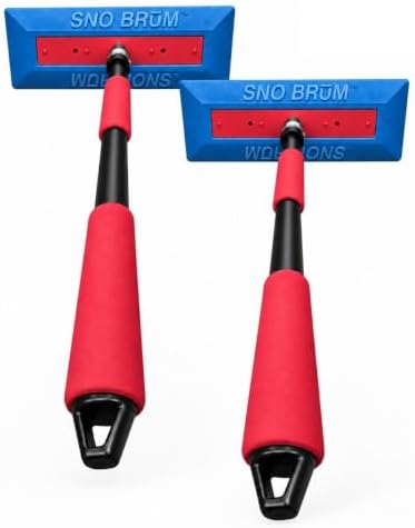 SNOBRuM - Snow Remover for Cars and Trucks - 28 to 48 inch telescoping Handle - no Scratch Snow Removal 2-Pack