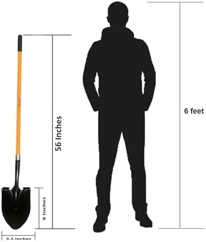 Ashman HeavyDuty Digging Shovel (2 Pack) 47-Inch Lond Handle with Trenching Blade and durable Handle - Ideal for Garden, Landscaping, Construction, Masonry - Perfect for Digging Soil, Dirt, and Gravel