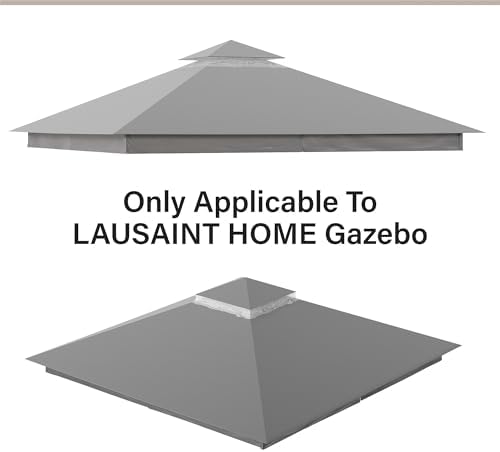LAUSAINT HOME 12'x12' Gazebo Replacement Double Canopy Top