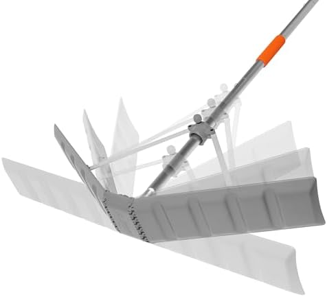EZ Smart Patented Adjustable Snow Roof Rake with 16 ft Pole