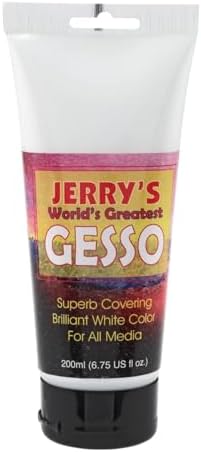 Jerry's World's Greatest Acrylic Ultra Bright White Gesso Primer - Non-Yellowing - Highly Pigmented Gesso Primer ideal for Students, Professionals, Artists - 200ml Tester Tube