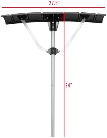 Extreme Max 5600.3292 Expandable Head Roof Rake with 17' Extension