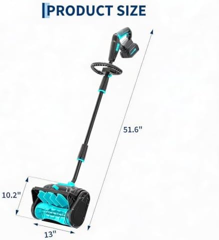 Aptliton 13in Cordless Snow Blower, 20V Electric Snow Shovel, Driveway
