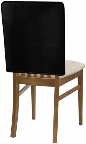 Solid Black Chair Back Covers Set of 8 Pure Black Color Simple Modern Minimalism Washable Removable Chair Cover Slipcover Protector for Dining Room Hotel Party Holiday Decor