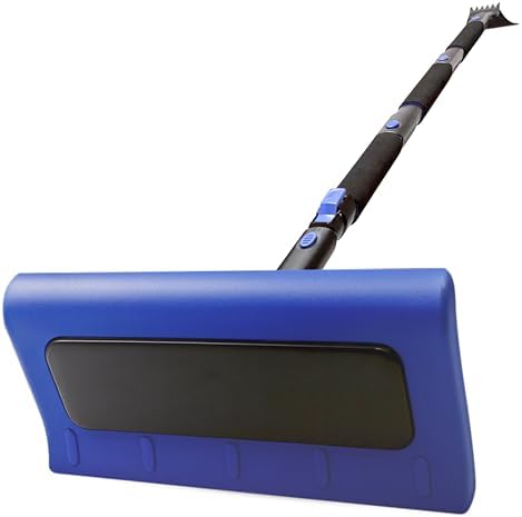 EcoNour 62" Extendable Snow Broom with Ice Scraper | Dual-Function Head
