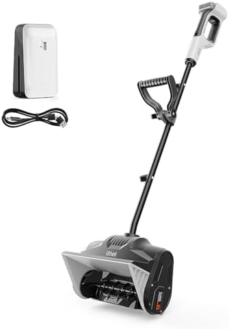 Litheli 20V Cordless Snow Shovel, 12'' Brushless Electric Snow Blower with 4Ah Batteries Included, Lightweight Battery-Powered Snow Thrower for Driveway & Sidewalk