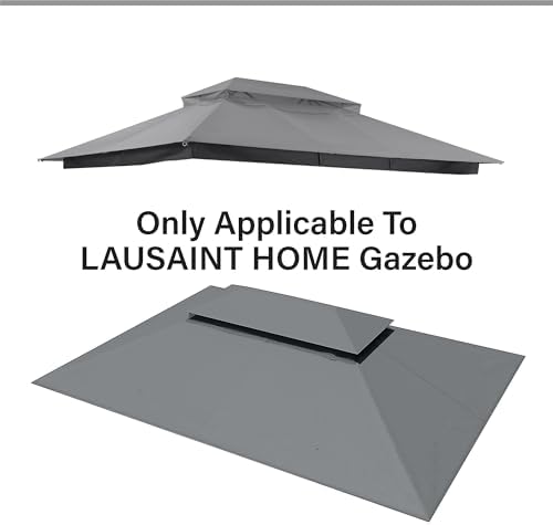 LAUSAINT HOME 10'x13' Gazebo Replacement Double Canopy Top