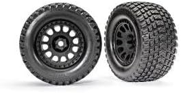 TRAXXAS Tires & wheels, assembled, glued (XRT™ Race black wheels, Gravix™ tires, foam inserts) (left & right)