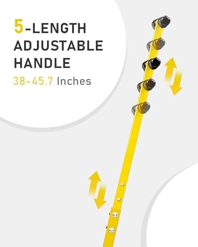 Outvita Snow Shovel with Wheels, 24" Wide 18" Long, Black & Yellow