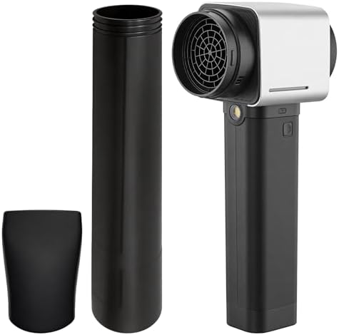 Cordless Long Sleeve Car Blow Dryer, Extended Tube Turbo Air Blower for Auto Detailing Yard Patio Snow Sweeping, Portable Electric Leaf Blower Heavy Duty Outdoor Exterior Cleaning Equipment