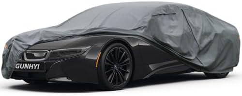 GUNHYI Premium Car Cover Custom Fit BMW i8, 16 Layers Heavy Duty Car Cover Waterproof All Weather with Zipper Door for Sun Rain Snow Dust Uv Protection