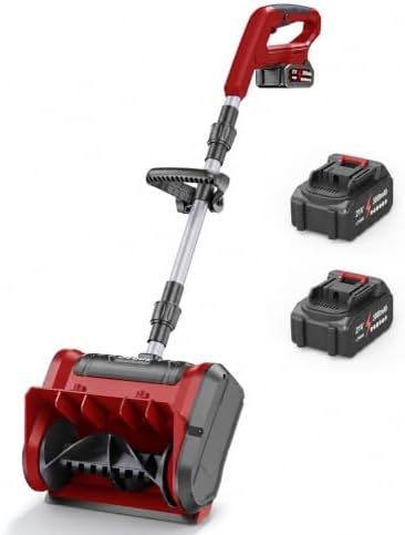 DEGGE Electric Cordless Snow Shovel, 2X 3.0Ah/ 20V/ 12-Inch Battery