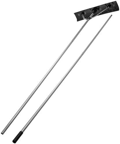 Extreme Max 5600.3295 Expandable Head Roof Rake – 21' Snow Roof Rake with Angled 6" x 23" Poly Blade & Lightweight Aluminum Handle