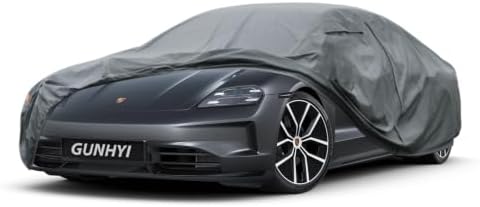 GUNHYI Premium Car Cover Custom Fit Porsche Taycan, 16 Layers Heavy Duty Car Cover Waterproof All Weather with Zipper Door for Sun Rain Snow Dust Uv Protection