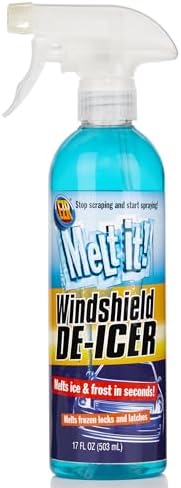 E·Z·R Windshield De-Icer. Melt it! Instantly Melts Ice & Winter Frost For Car Windshields, Windows, Mirrors, Key Locks, & Latches, Snow Melting Defrost Liquid For Car Window Cleaner, 17 Fl Oz Spray