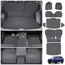 Powerty Floor Mats for 2023-2025 2026 Honda CRV (Gas Model Only), All Weather 3D TPE Anti-Slip Upper & Lower Position Trunk Cargo Liner Seat Back Covers Protectors Full Set Car Accessories