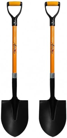 Ashman Heavy-Duty Digging Shovel (2 Pack) with Trenching Blade and 41-Inch Comfortable Handle - Ideal for Garden, Landscaping, Construction, and Masonry - Perfect for Digging Soil, Dirt, and Gravel.