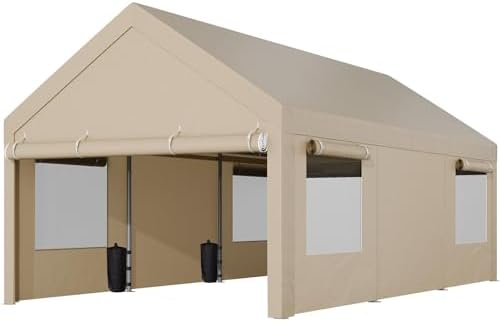 Shintenchi Portable Garage Canopy,10x20 FT Heavy-Duty Design Carport,Carport Canopy