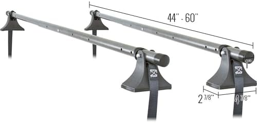 Apex Universal Telescoping Steel Roof Cross Bars, 44"-60" Wide, Set of 2