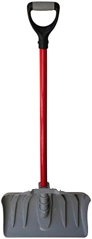 TABOR TOOLS Snow Pusher with Fiberglass Handle, 18 Inch Wide Blade, Snow Shovel with Comfortable D Grip Handle. J219A. (Snow Pusher, Long 35 Inch Handle)