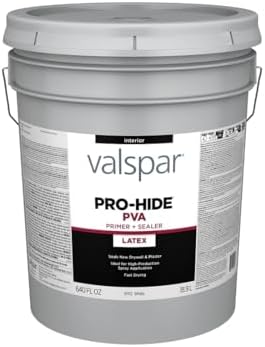 Valspar 91112 White Pro-Hide Interior Latex PVA Primer & Sealer, 5 Gallon