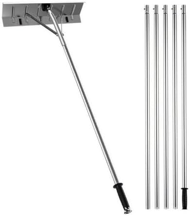 Roof Rakes for Snow with Wheels,Roof Rake Aluminum with Adjustable Telescoping Pole & Anti-Slip Grip Used for Clearing Snow on The Roof of Houses and Fallen Leaves in The Courtyard.