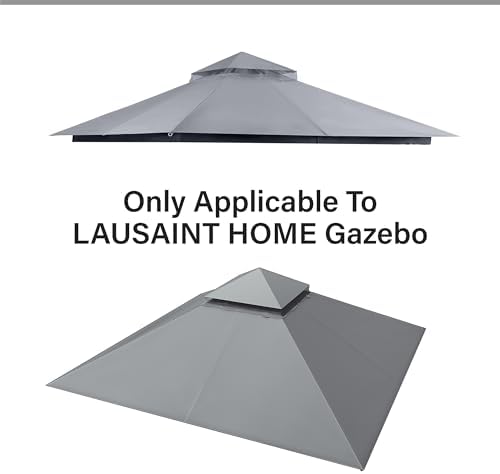 LAUSAINT HOME 10'x10' Gazebo Replacement Double Canopy Top