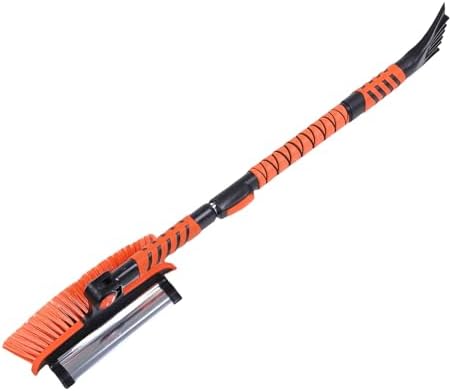 4 in 1 Ice Scraper Snow Shovel Kit, Extendable Snow Brush with Foam Grip, 180 Pivoting Brush Head, Heavy Duty Winter Cleaner for Truck SUV