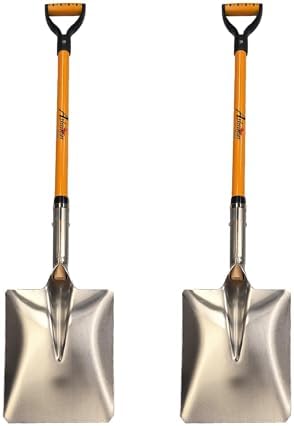 Ashman Snow Shovel with Large Scoop and Heavy Duty Handle (2 Pack)