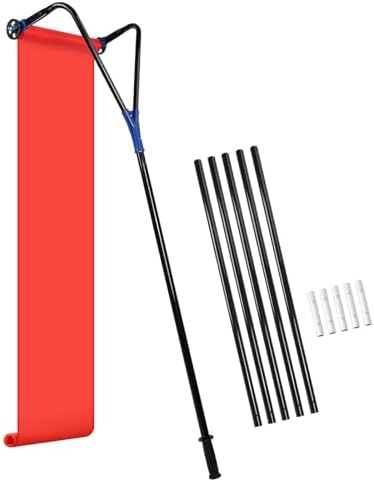 Roof Snow Rake 6-21FT, 19" Cutter with Wheels & Slide for Shingle Roof