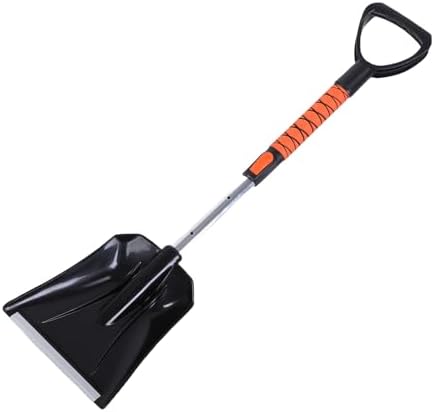 4 in 1 Ice Scraper Snow Shovel Kit, Extendable Snow Brush with Foam Grip, 180 Pivoting Brush Head, Heavy Duty Winter Cleaner for Truck SUV