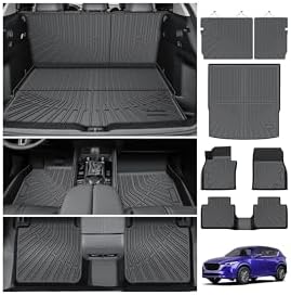 Powerty Floor Mats for Mazda CX-50 Gas 2023-2026 2027, All Weather 3D TPE Anti-Slip Trunk Cargo Liner Seat Back Covers Protectors Full Set Car Accessories