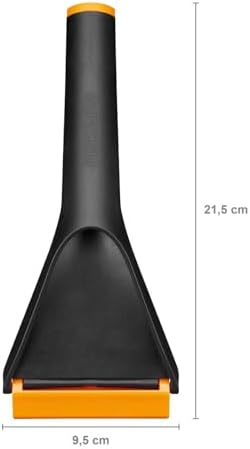 Fiskars Auto Ice Scraper, Usable on Both Sides, Length: 21.5 cm, Plastic, Black/Orange, Solid, 1019354
