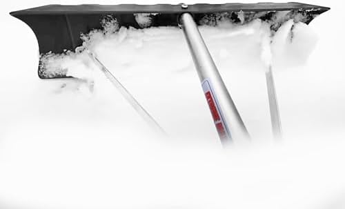 Extreme Max 5600.3295 Expandable Head Roof Rake – 21' Snow Roof Rake with Angled 6" x 23" Poly Blade & Lightweight Aluminum Handle