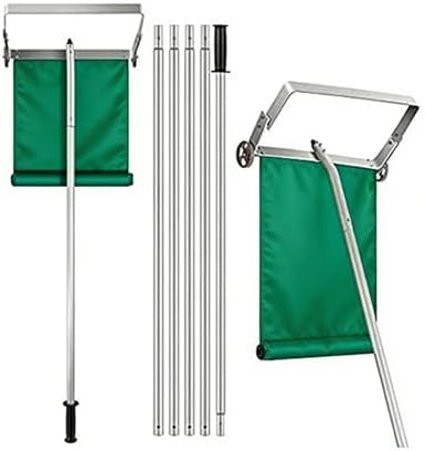 Telescoping Roof Snow Rake 20/29FT Adjustable Aluminum Snow Removal Shovel with Rolling Wheels and Slide Cloth for House Cottage Roof Snow Clearing(29 FT, Green)