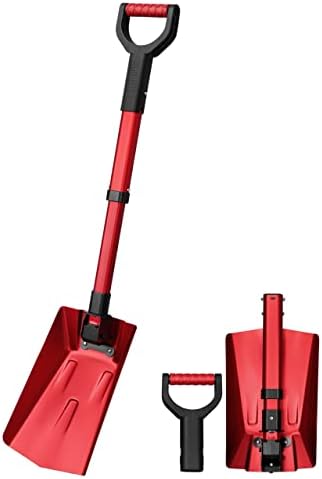 AstroAI 38.4" Folding Extendable Snow Shovel, Aluminum Handle & Metal Blade