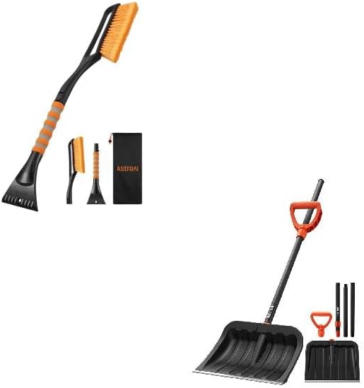 AstroAI 27" 2-in-1 Detachable Snow Brush and 62" Heavy-Duty Snow Shovel