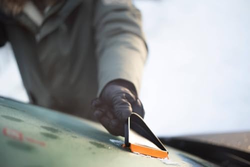 Fiskars Auto Ice Scraper, Usable on Both Sides, Length: 21.5 cm, Plastic, Black/Orange, Solid, 1019354