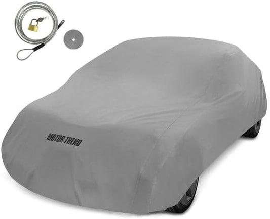 Motor Trend Breathable Lightweight Car Cover, Anti-Moisture Build-Up Water-Resistant Scratch-Resistant Travel-Friendly, Universal Fit for Cars SUVs Trucks Vans All-Weather Outdoor/Indoor, (M) 170" L