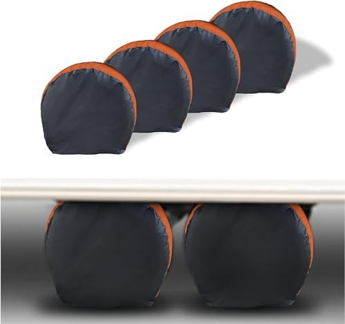 MORNYRAY Tire Covers 4 Pack,Waterproof Anti-UV Snow Sun Rain Tire Covers for RV,Truck, SUV, Trailer, Camper.