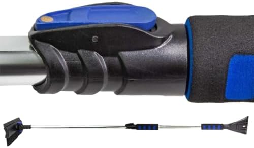 52 Inch Extendable Ice Scraper and Snow Broom with Quick Release Handle Compatible with Trucks SUVs RVs