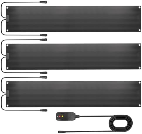 Graphene Snow Melting Mats for Stairs,Non-Slip Rubber Heated Walkway Mat,Fast Ice Melt 3 in/h,Safe & Energy Saving with Extended 50cm Cord,10"x60" with 1 Plug 3pcs