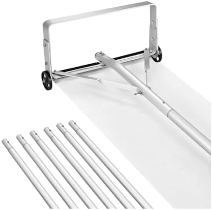 Snow Roof Rake, 18.5" Aluminum Blade, 5.2-30ft Adjustable Snow Remover with Wheels, Lightweight Snow Removal Tool for Roof, Leaves & Debris