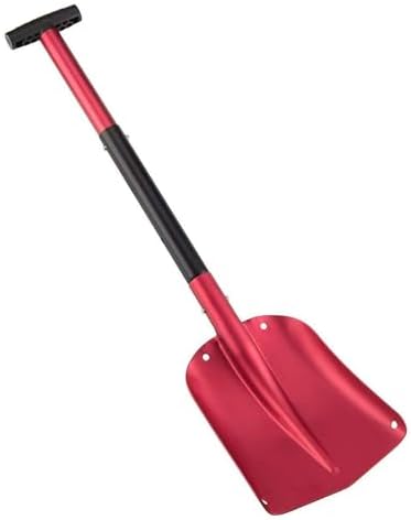 Matte Red Aluminum 3-Piece Collapsible Snow Shovel Lightweight Portable Emergency Shovel for Car Camping